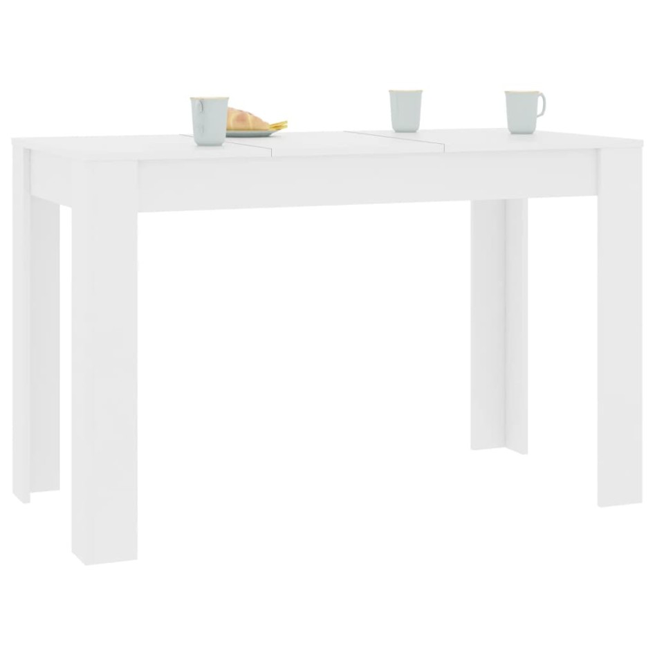 Mesa de comedor de madera de ingeniería blanco 120x60x76