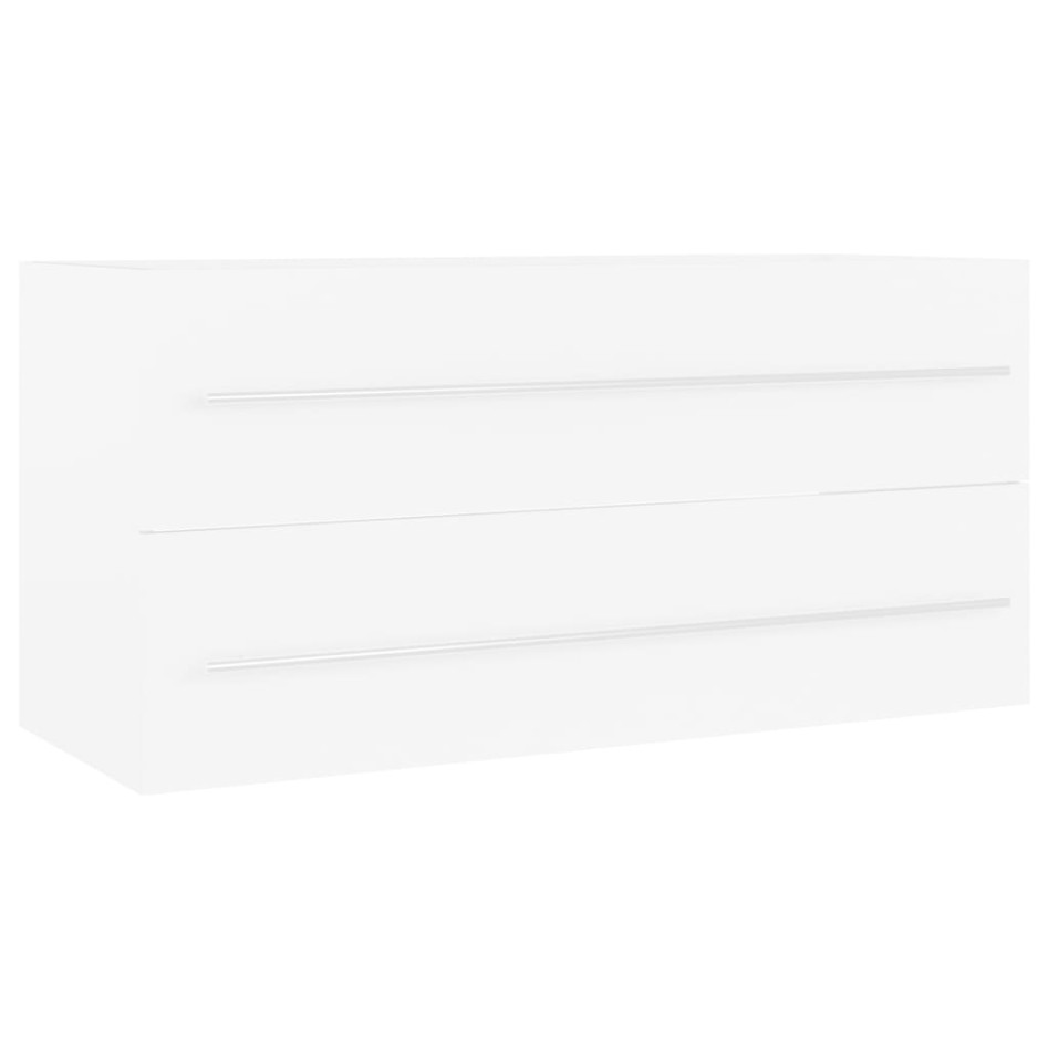 Armario para lavabo madera contrachapada blanco 100x38,5x48