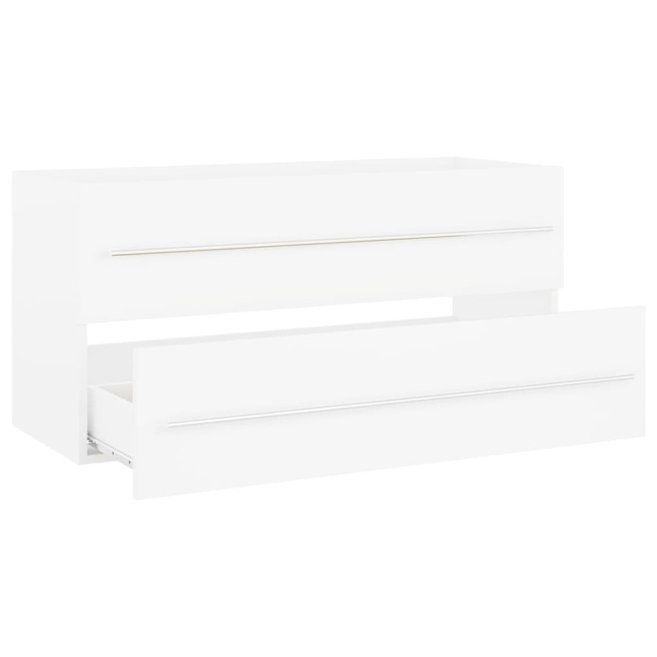 Armario para lavabo madera contrachapada blanco 100x38,5x48
