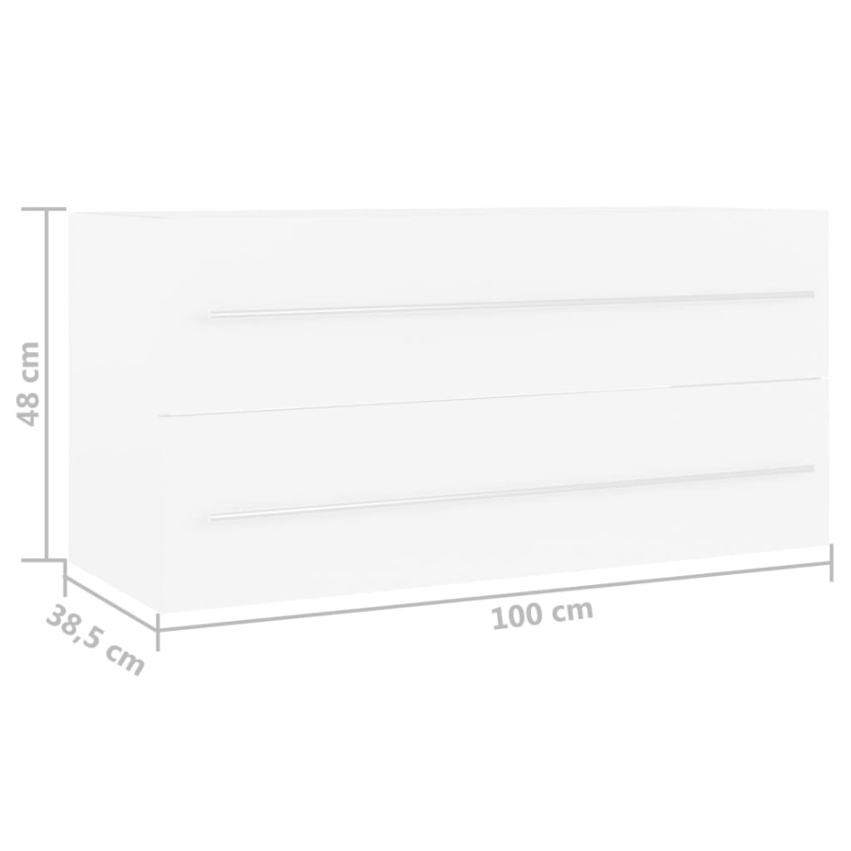 Armario para lavabo madera contrachapada blanco 100x38,5x48