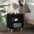 Mesitas de noche 2 uds patas madera maciza negras 40x30x50