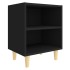 Mesitas de noche 2 uds patas madera maciza negras 40x30x50