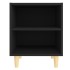 Mesitas de noche 2 uds patas madera maciza negras 40x30x50
