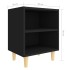Mesitas de noche 2 uds patas madera maciza negras 40x30x50