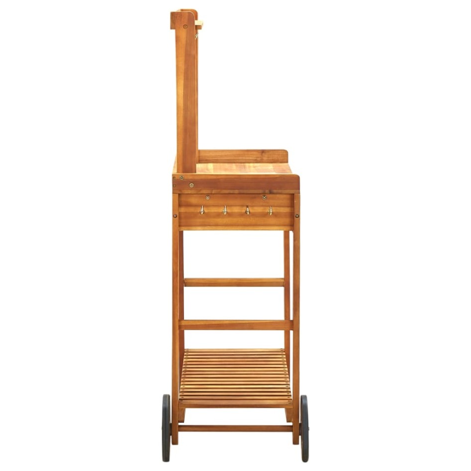 Carrito de cocina exterior madera maciza acacia