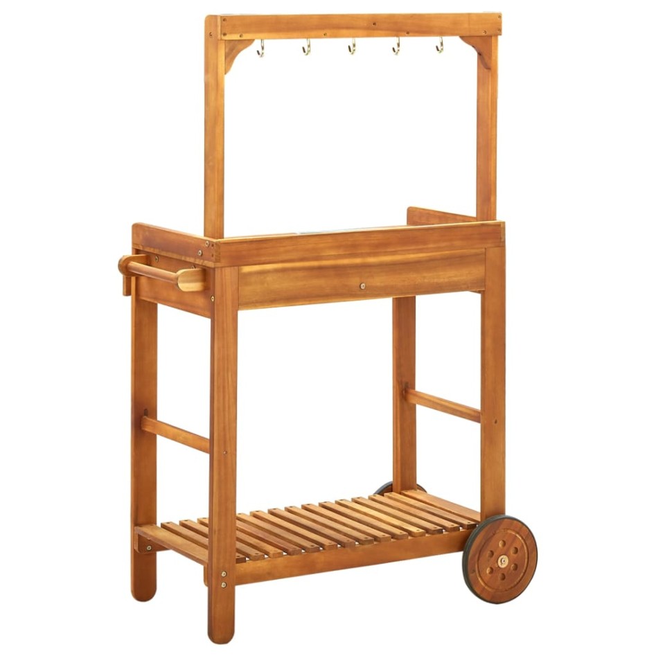 Carrito de cocina exterior madera maciza acacia