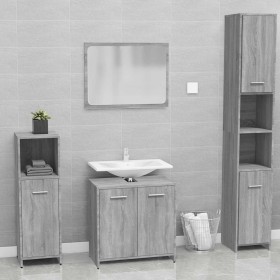 Set de muebles de baño madera contrachapada gris