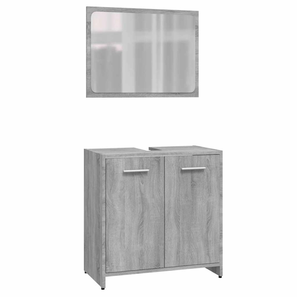 Set de muebles de baño madera contrachapada gris