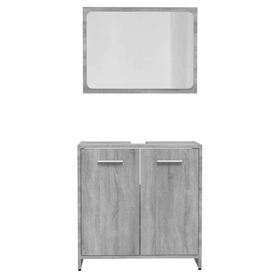 Set de muebles de baño madera contrachapada gris