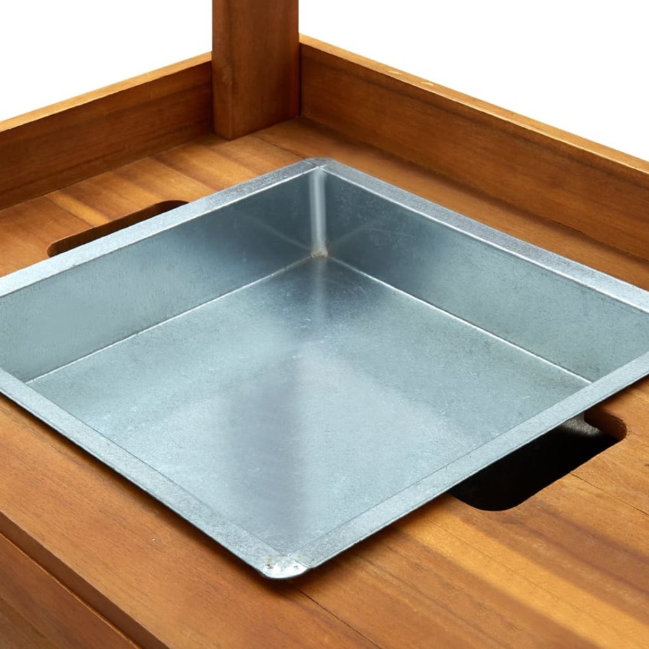 Carrito de cocina exterior madera maciza acacia