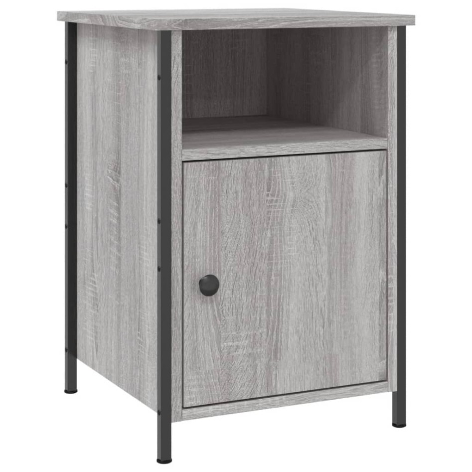 Mesitas de noche 2 uds madera contrachapada gris 40x42x60
