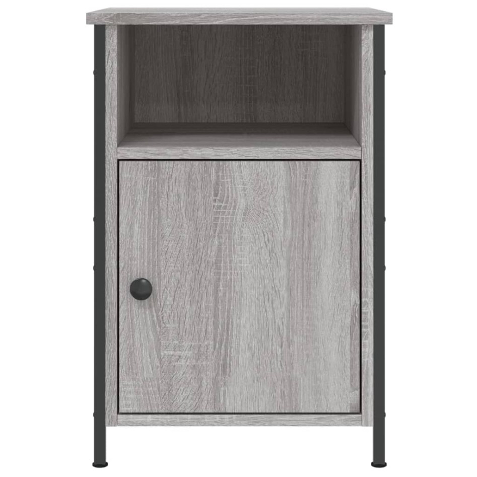 Mesitas de noche 2 uds madera contrachapada gris 40x42x60