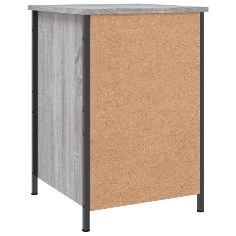 Mesitas de noche 2 uds madera contrachapada gris 40x42x60