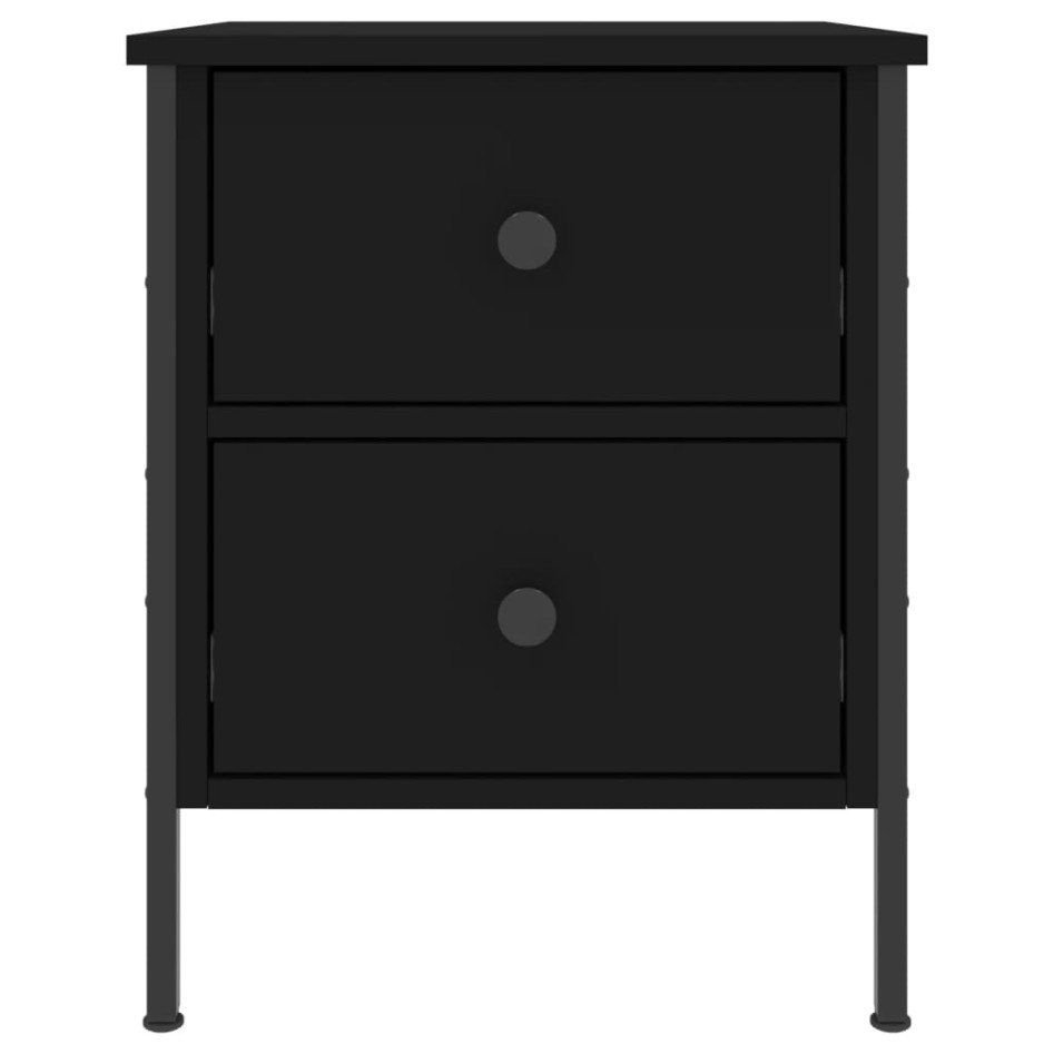 Mesita de noche madera de ingeniería negro 40x42x50