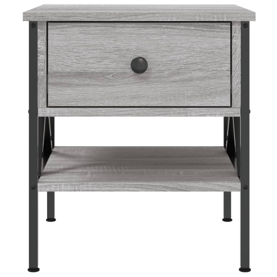 Mesita de noche 2 uds madera ingeniería gris Sonoma 40x42x45