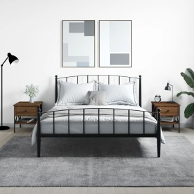 Mesitas noche 2 uds madera ingeniería marrón roble 40x42x45