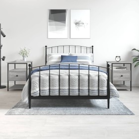 Mesitas noche 2 uds madera ingeniería gris Sonoma 40x42x56