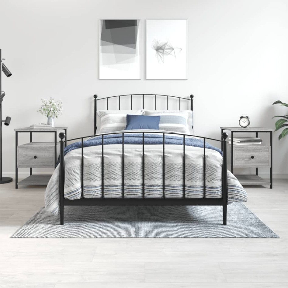 Mesitas noche 2 uds madera ingeniería gris Sonoma 40x42x56