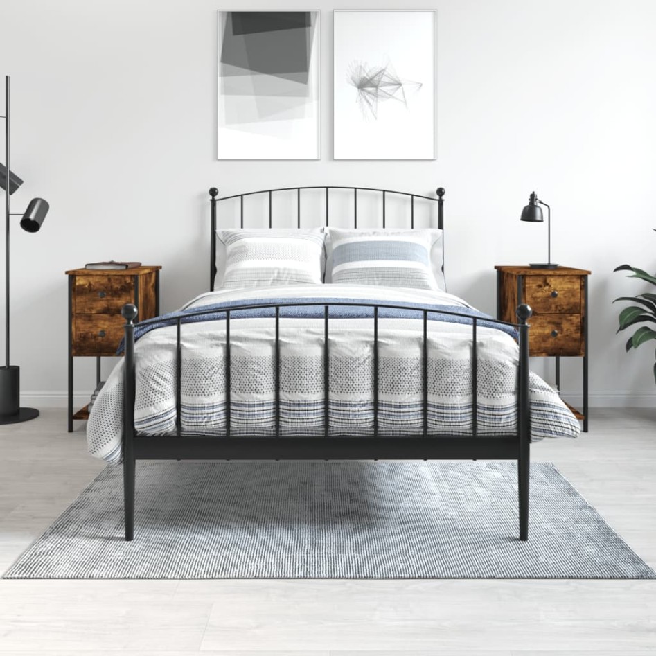 Mesitas noche 2 uds madera ingeniería roble ahumado 32x42x70