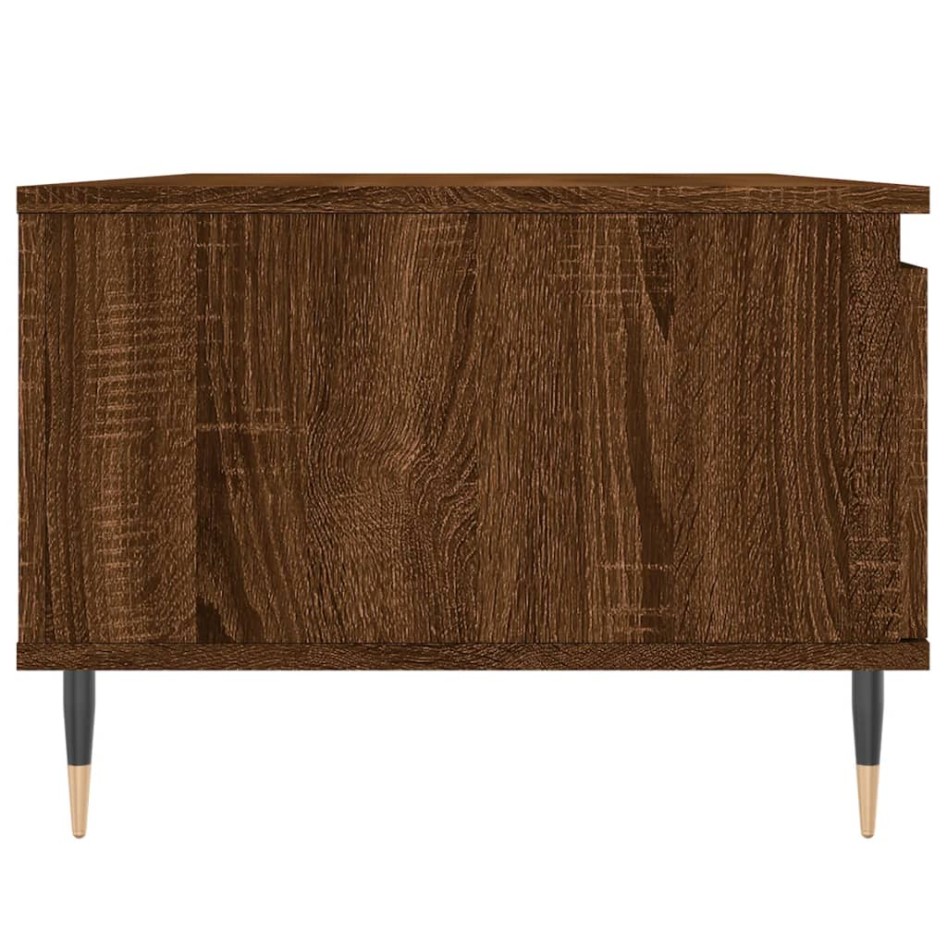 Mesa de centro madera contrachapada marrón roble 90x50x36,5