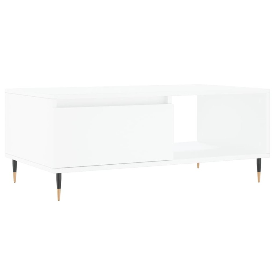 Mesa de centro madera contrachapada blanco 90x50x36,5