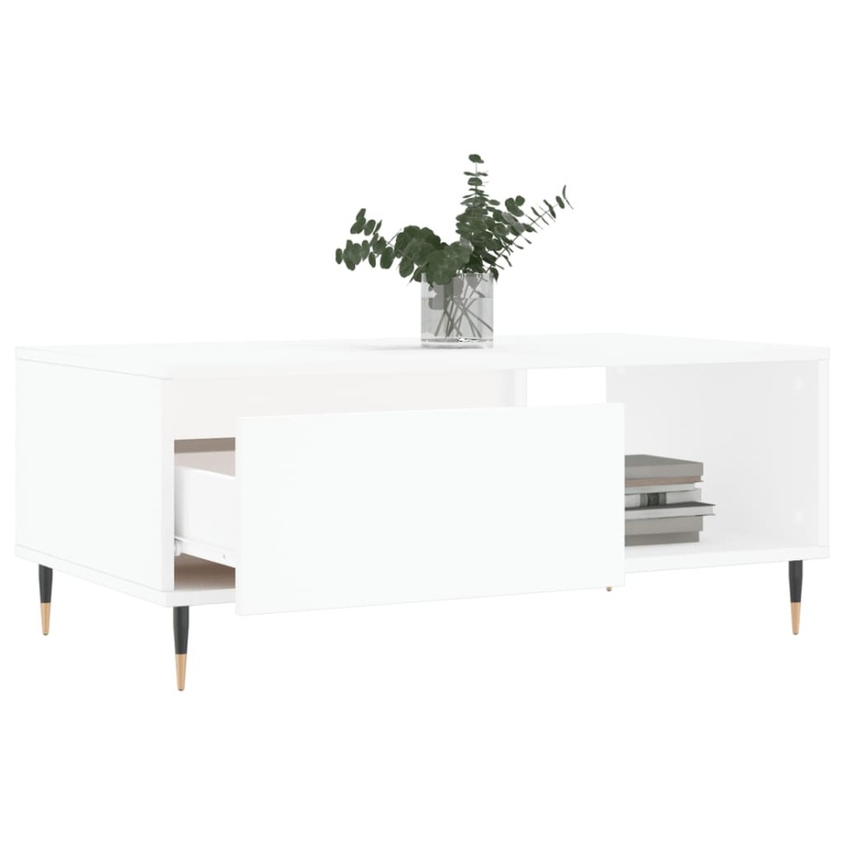 Mesa de centro madera contrachapada blanco 90x50x36,5