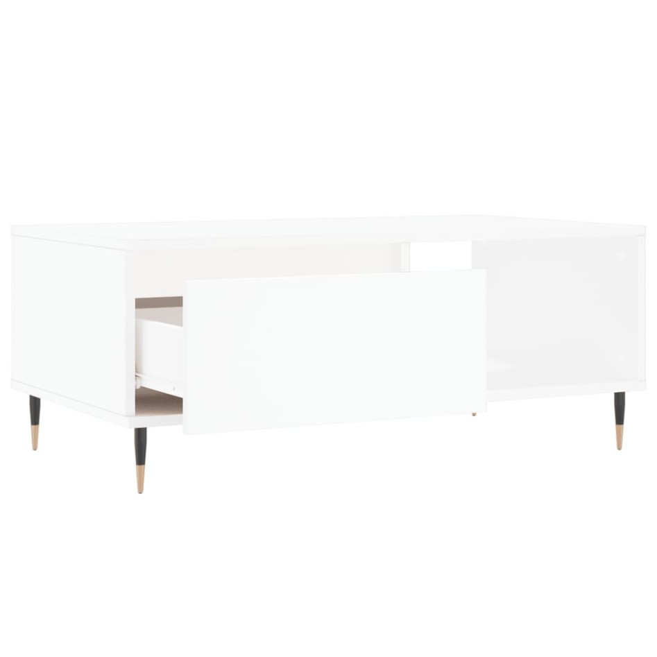 Mesa de centro madera contrachapada blanco 90x50x36,5