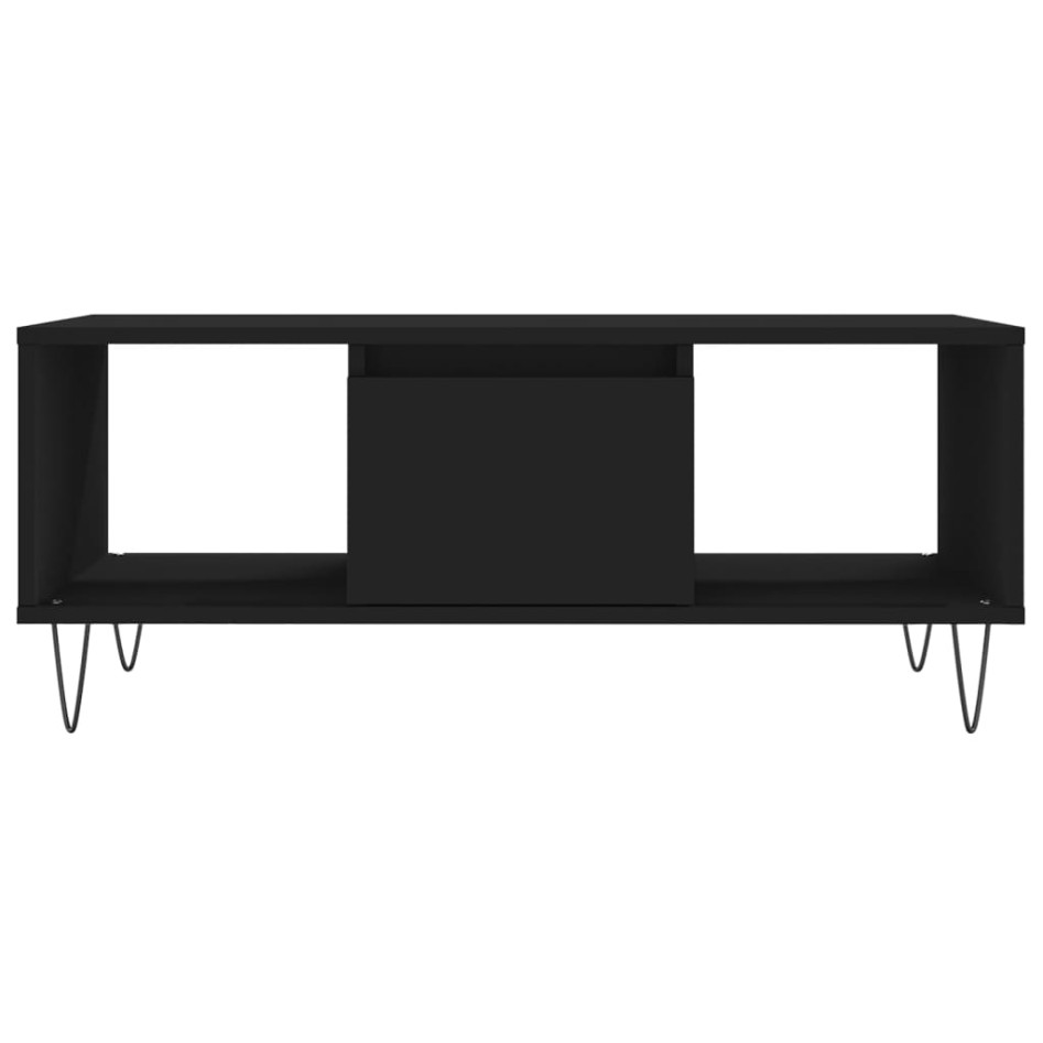 Mesa de centro madera contrachapada negro 90x50x36,5