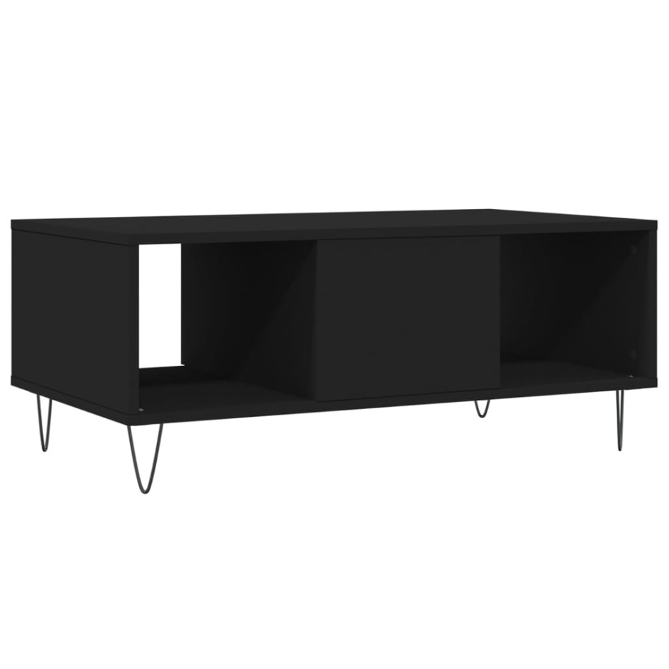 Mesa de centro madera contrachapada negro 90x50x36,5