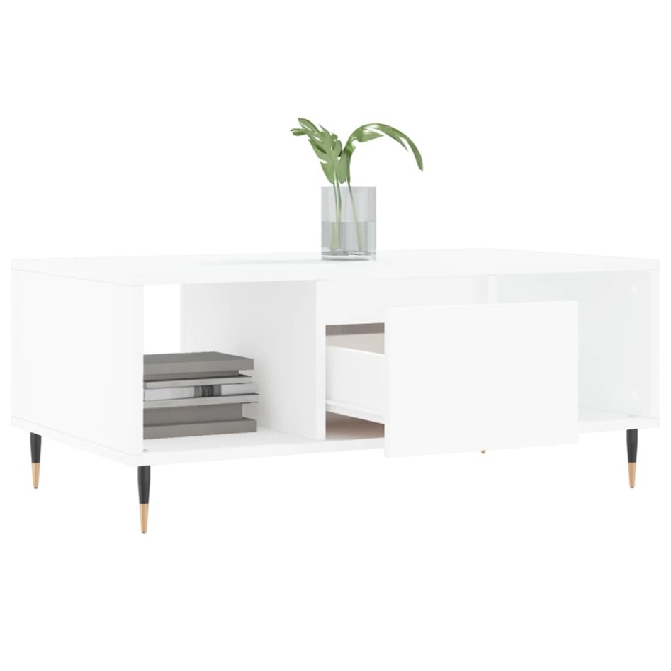 Mesa de centro madera contrachapada blanco 90x50x36,5