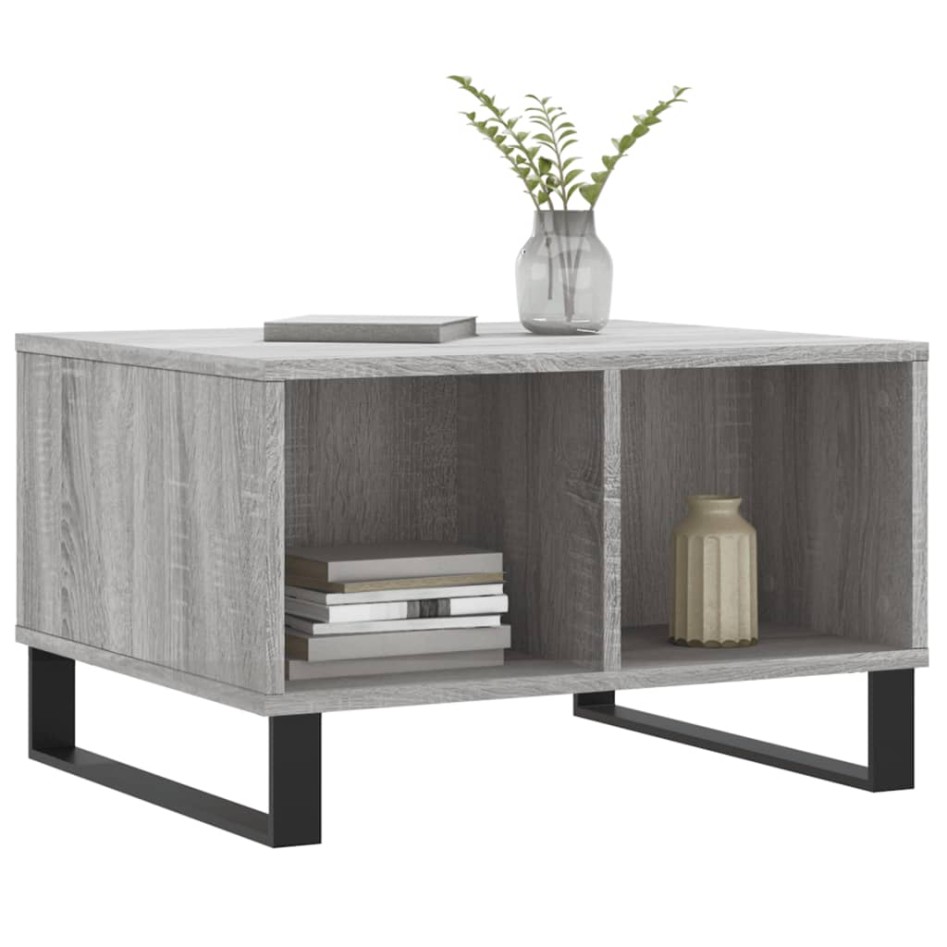 Mesa de centro madera contrachapada gris Sonoma 60x50x36,5
