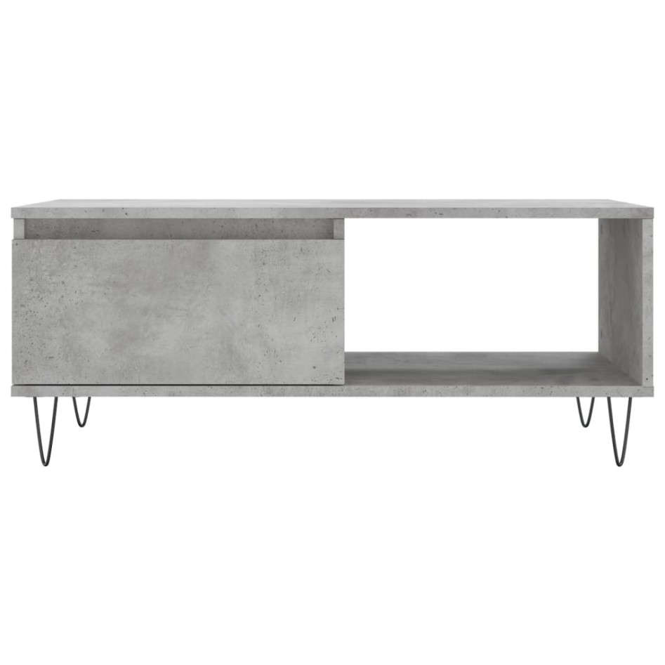 Mesa de centro madera contrachapada gris hormigón 90x50x36,5