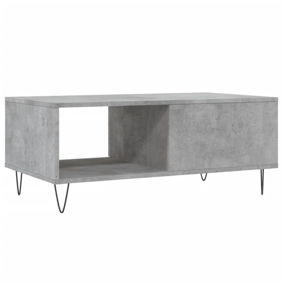 Mesa de centro madera contrachapada gris hormigón 90x50x36,5