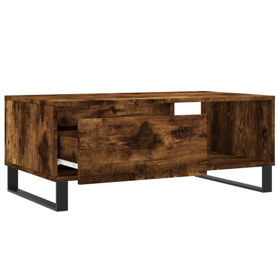 Mesa de centro madera contrachapada roble ahumado 90x50x36,5
