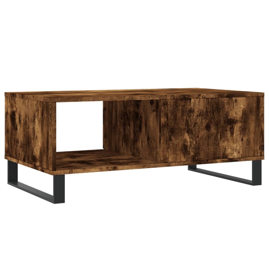 Mesa de centro madera contrachapada roble ahumado 90x50x36,5