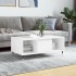 Mesa de centro madera contrachapada blanco brillo 90x50x36,5