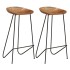 Taburetes de cocina 2 unidades madera maciza de