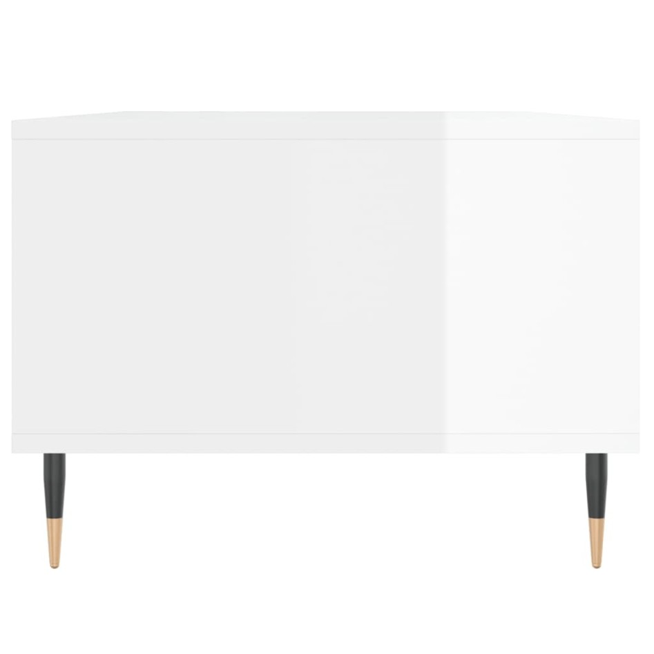 Mesa de centro madera contrachapada blanco brillo 90x50x36,5