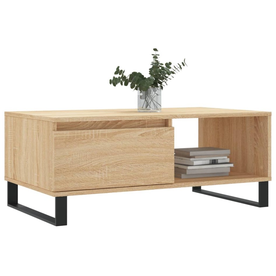 Mesa de centro madera contrachapada roble Sonoma 90x50x36,5