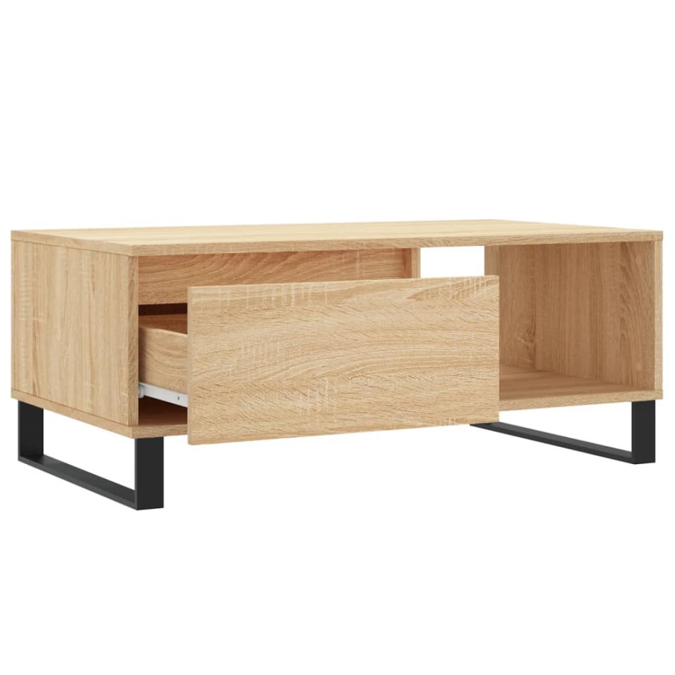 Mesa de centro madera contrachapada roble Sonoma 90x50x36,5