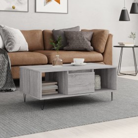 Mesa de centro madera contrachapada gris Sonoma 90x50x36,5