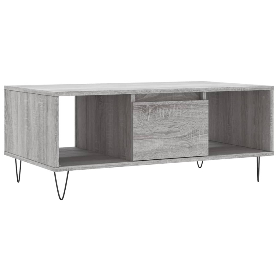 Mesa de centro madera contrachapada gris Sonoma 90x50x36,5