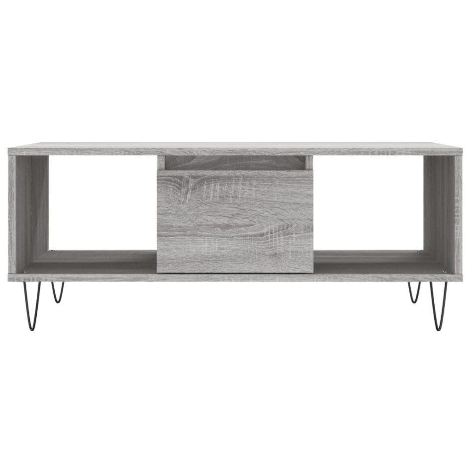 Mesa de centro madera contrachapada gris Sonoma 90x50x36,5