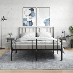 Mesita de noche 2 uds madera ingeniería gris Sonoma 40x35x50