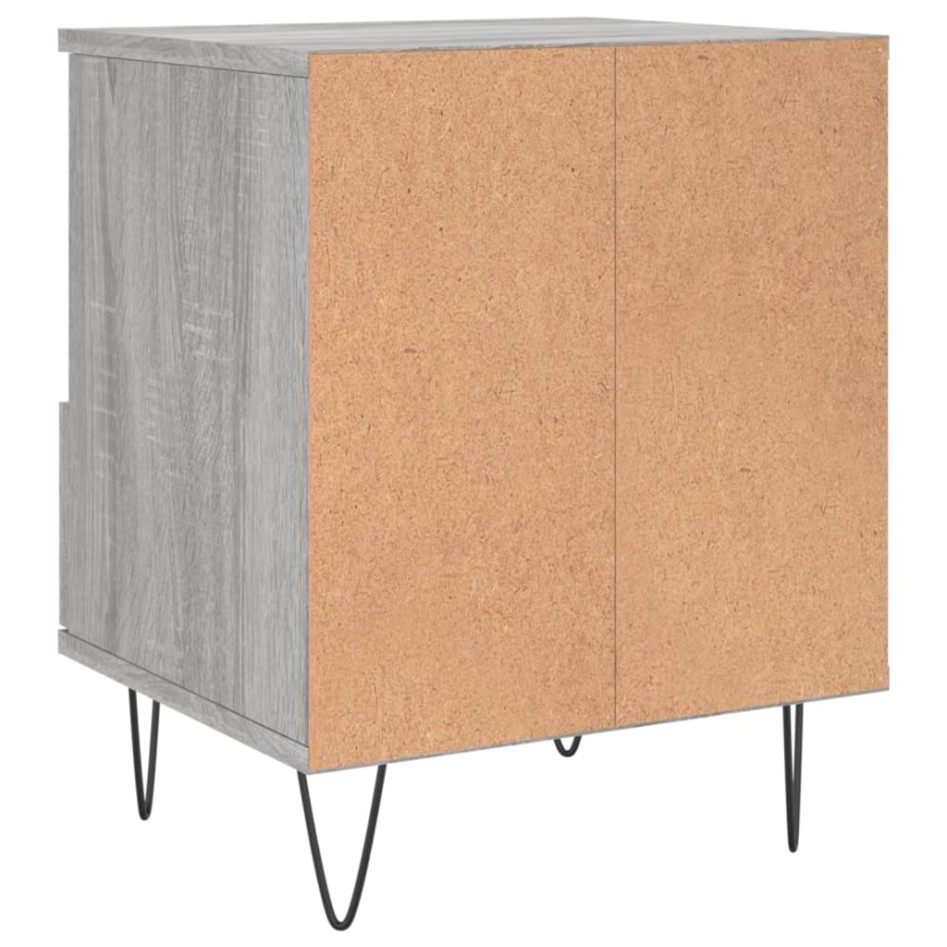 Mesita de noche 2 uds madera ingeniería gris Sonoma 40x35x50