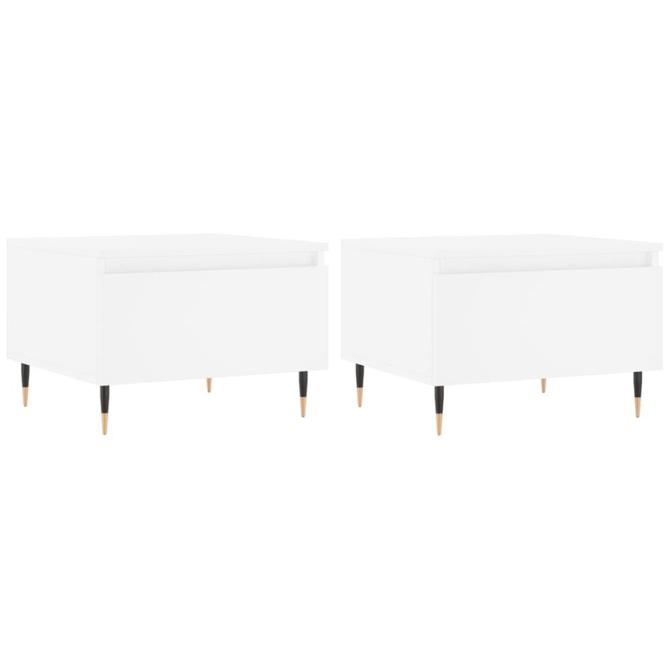 Mesas de centro 2 uds madera de ingeniería blanco 50x46x35