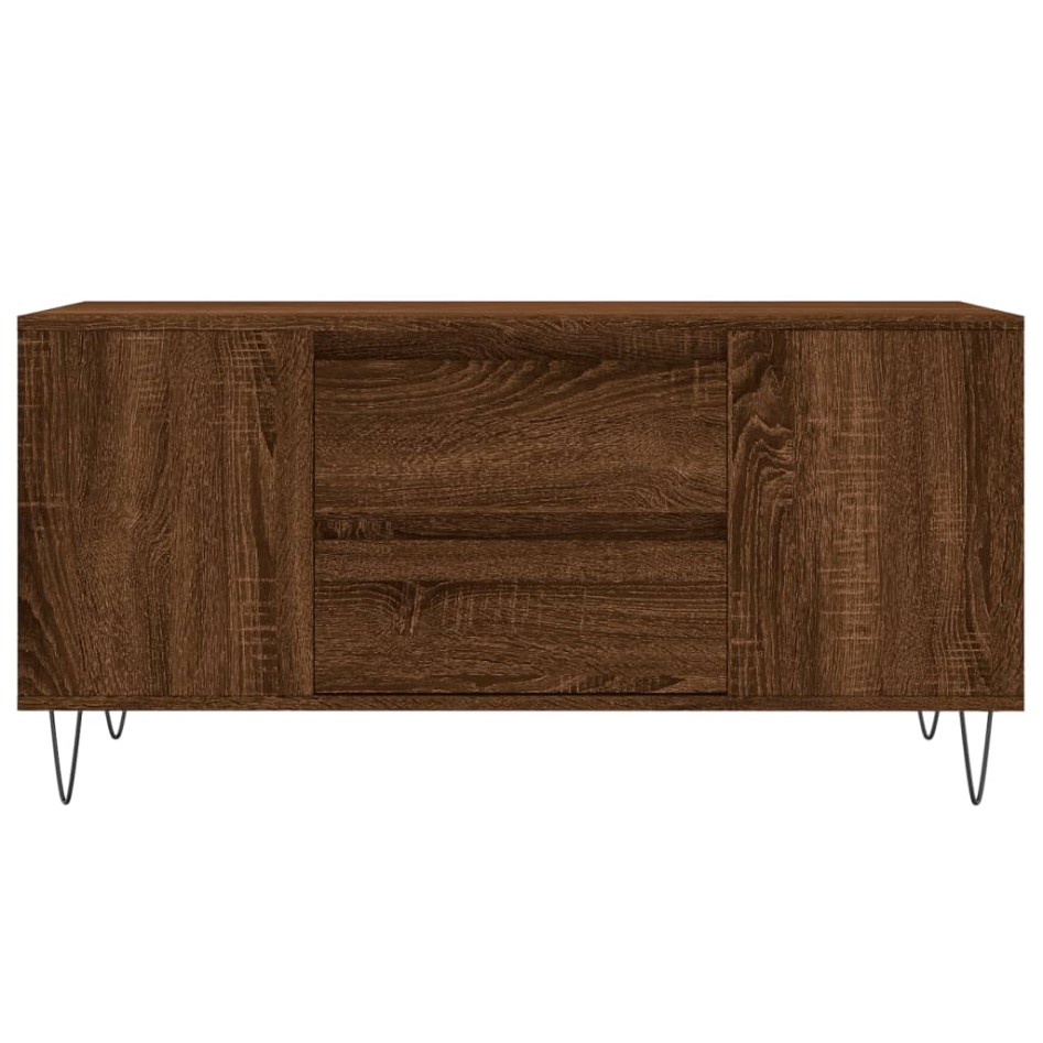 Mesa de centro madera de ingeniería marrón roble 102x44,5x50