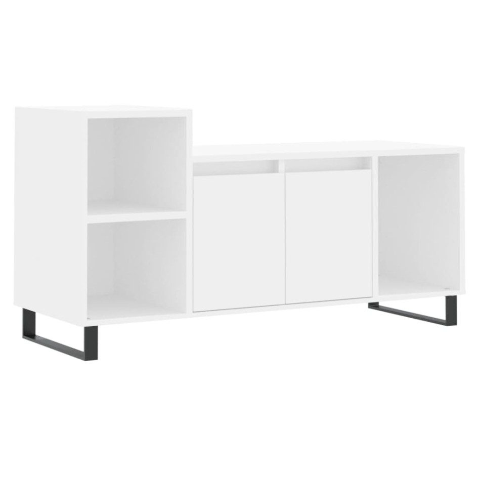 Mueble para TV madera contrachapada blanco 100x35x55