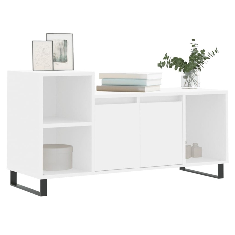 Mueble para TV madera contrachapada blanco 100x35x55