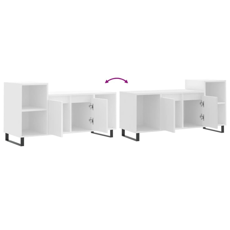 Mueble para TV madera contrachapada blanco 100x35x55